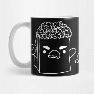 Angry Popcorn Bag In White Mug